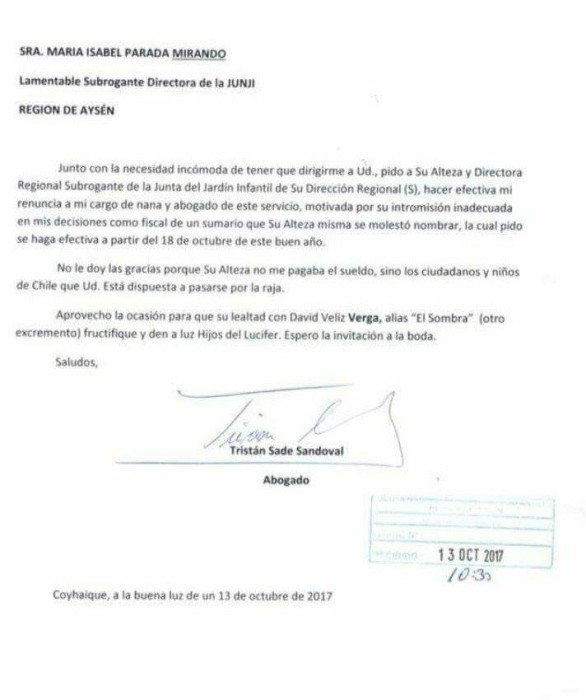 Carta de renuncia