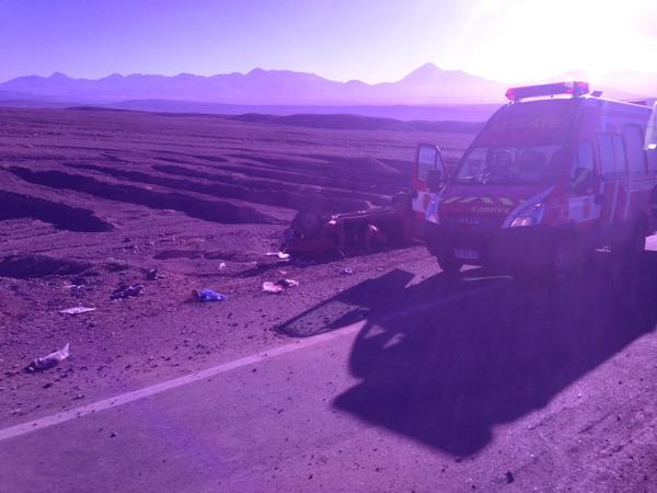 4 víctimas fatales deja accidente de tránsito en San Pedro de Atacama