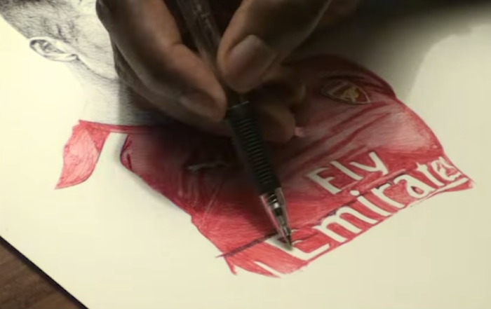 ¡A mano alzada!: Artista se lució con magistral retrato de Alexis Sánchez