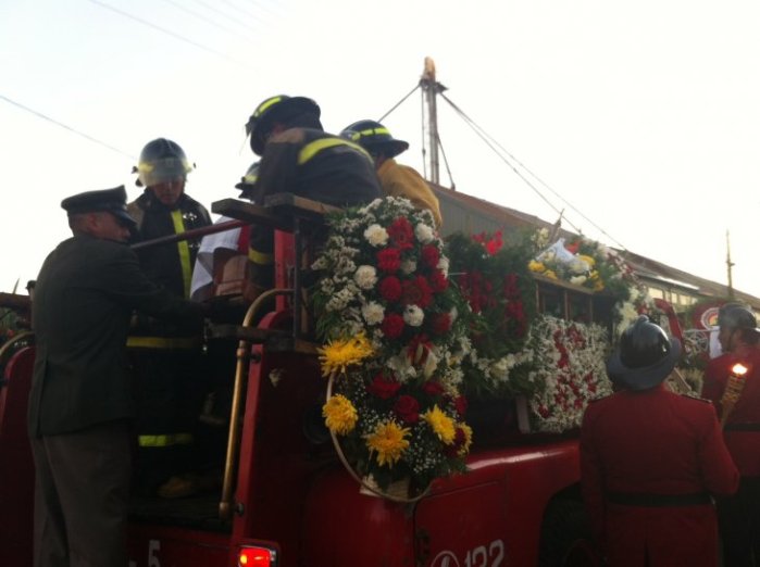 El flaco despidió a voluntarios de Bomberos que murieron en Collipulli