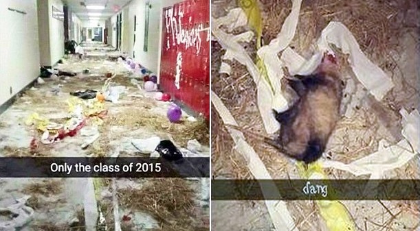 Las fotos de la terrible broma que le costó la graduación a 100 alumnos 'gringos'