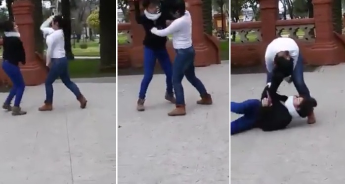 Polémica por cruda pelea entre dos adolescentes en plena plaza de Curicó