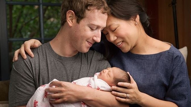 Zuckerberg, Chan y su primera hija | Facebook