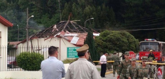 Explosión generó incendio en unidad militar del Regimiento Chacabuco de Concepción