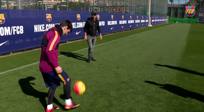 El gol imposible que realizó Leo Messi en su encuentro con Eros Ramazzotti