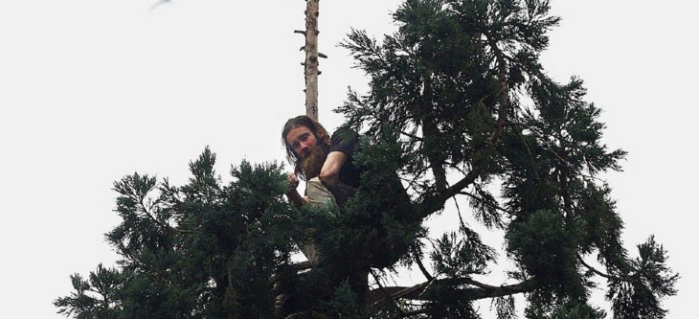 Hombre pasó un día entero en la copa de un árbol de 24 metros ¿De qué escaparía?