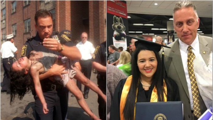 Policía salvó la vida de niña hace 18 años: Ella lo invitó a su graduación