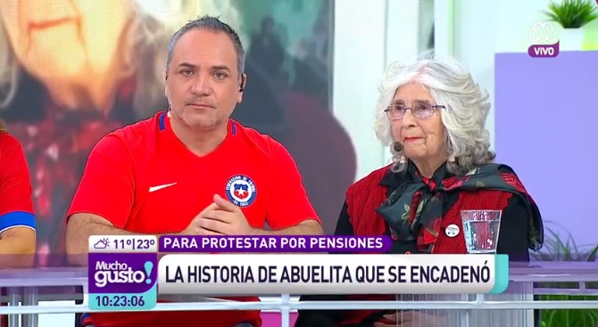 Abuelita penquista que se hizo famosa tras encadenarse a AFP visitó Mucho Gusto