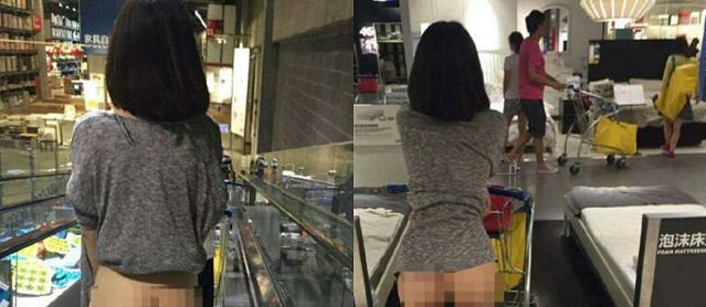 Joven recorrió desnuda reconocida tienda de muebles en China: acusan estrategia de tienda