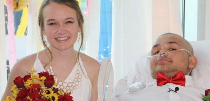 Joven que sufre un cáncer fatal tuvo una de las bodas más lindas mientras estaba internado