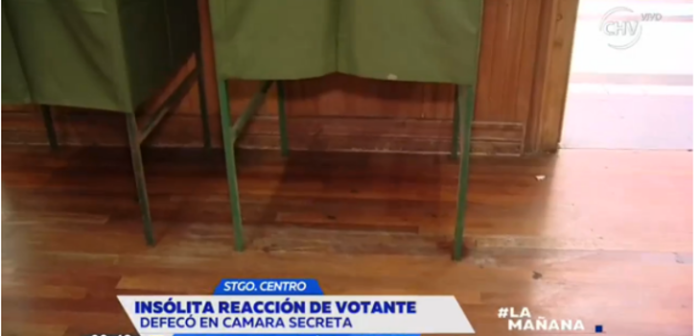 Insólito: votante defecó en cámara secreta
