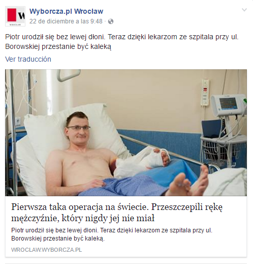 Medio de Polonia dando cuenta de la noticia