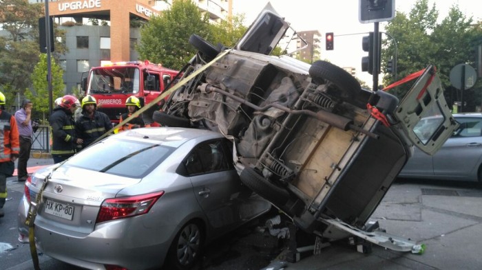 3 lesionados dejó colisión múltiple en Providencia