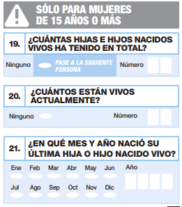 Preguntas individuales sólo para MUJERES mayores de 15 años | www.censo2017.cl