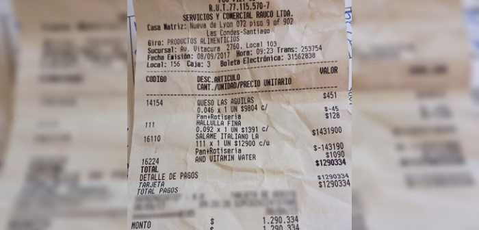 Desayuno millonario: mujer pagó $1.290.334 por pan con queso y salame en Castaño