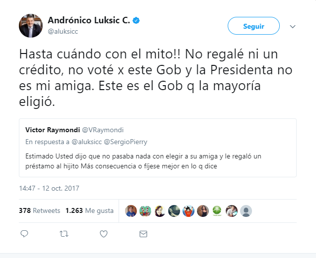 Andrónico Luksic |  Twitter