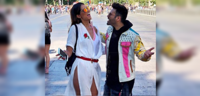 Camila Recabarren se atrevió a usar original disfraz en cumpleaños de Suro Solar