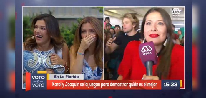 El móvil de patrulla juvenil de Mega por el que fueron desalojados de local de votación