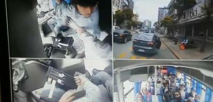 Video capta momento en que chofer de micro es agredido por automovilista en Concepción