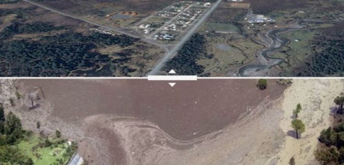 El antes y después de Villa Santa Lucía: imágenes aéreas revelan la magnitud del aluvión