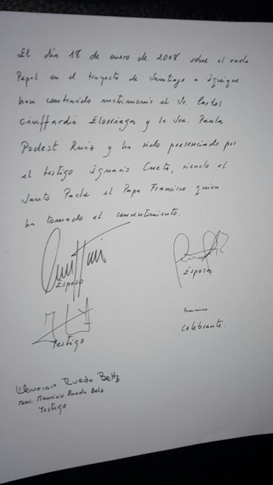 Acta de matrimonio religioso