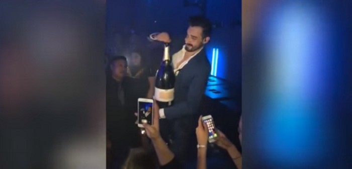 Sujeto quiso celebrar con millonaria champaña y el resultado fue horroroso: video es viral