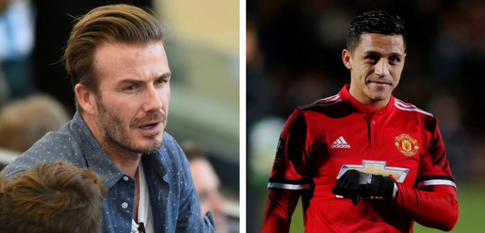 La eufórica reacción de David Beckham con la llegada de Alexis al Manchester United