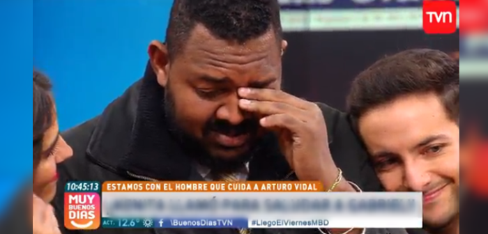 El emotivo momento entre guardaespaldas de Arturo Vidal y Kenita Larraín en matinal de TVN