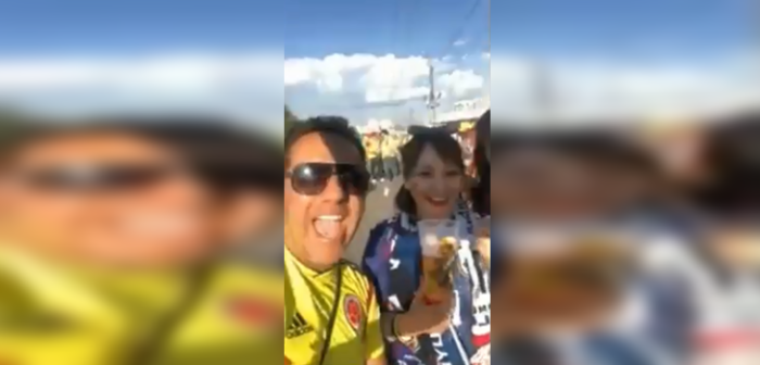 Hincha colombiano se ganó el repudio mundial al denigrar a una mujer japonesa en Rusia