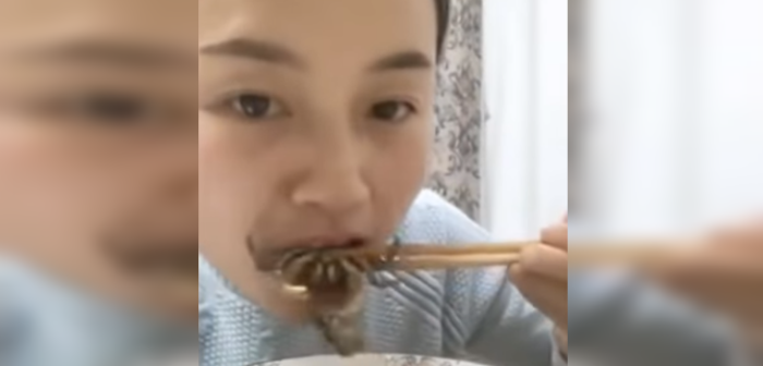 Cangrejo vivo tuvo su venganza antes de ser consumido por bloguera China