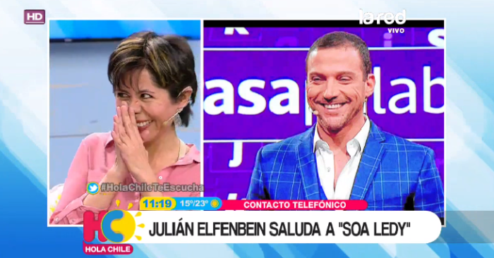 Julián Elfenbein llamó a Hola Chile para saludar a Soa Ledy: le enrostró beso con Martín