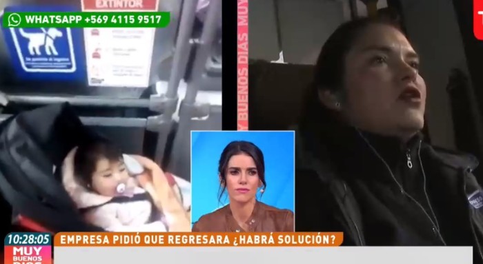 El feliz desenlace en historia de mujer que trabajaba en Transantiago con su bebé a bordo