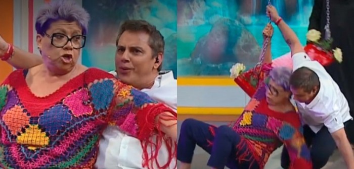 Paty Maldonado volvió a subirse al columpio de Mucho Gusto: terminó en el suelo otra vez