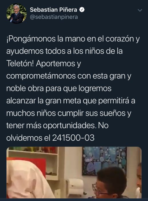 Sebastián Piñera | Twitter