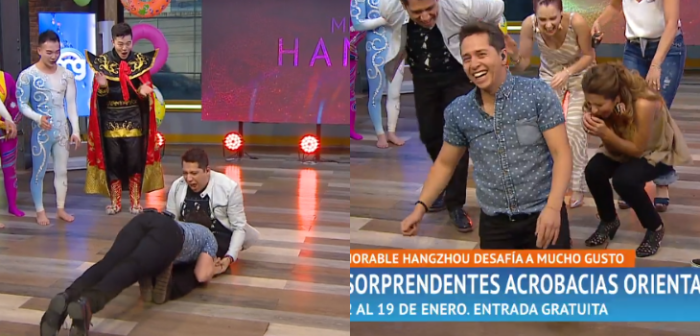 Expectativa vs realidad: Karol Lucero se cayó en Mucho Gusto tras intentar imitar a acróbatas chinos