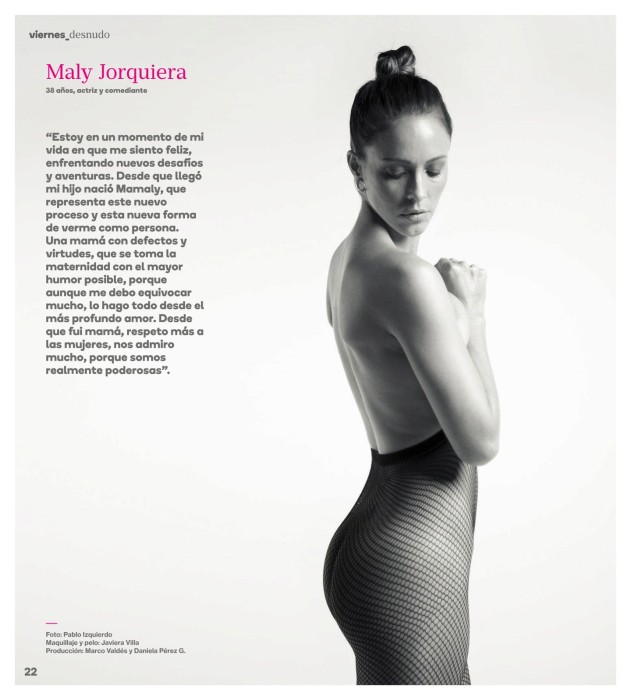 Maly Jorquiera posa desnuda para Revista Viernes