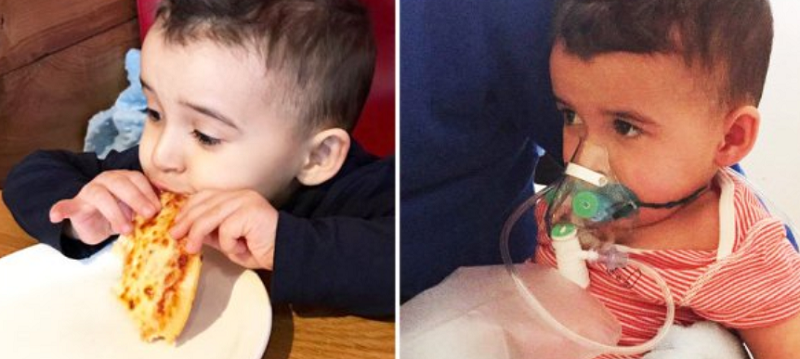 Niño intolerante a la lactosa comió 'pizza vegana' y hoy lucha por su vida: mesero cometió un error