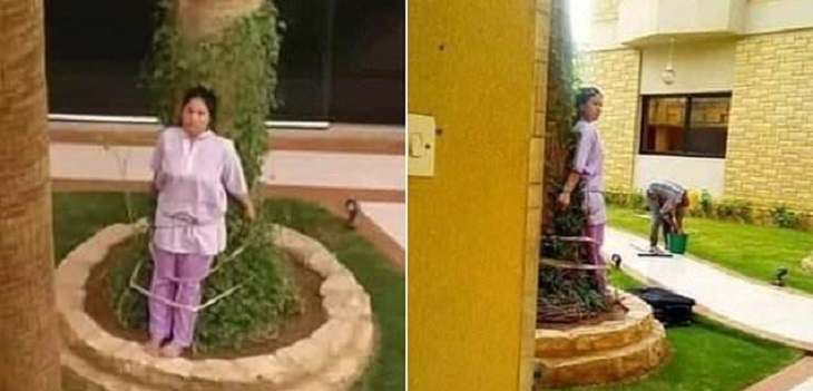 asesora del hogar amarrada a un árbol en arabia saudita