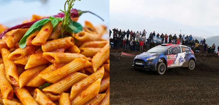 Importancia de comer pastas para pilotos de rally