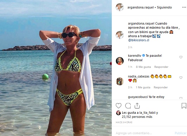 Raquel Argandoña posó en bikini
