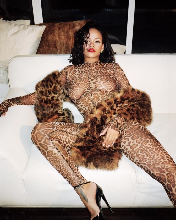 Rihanna traje semitransparente
