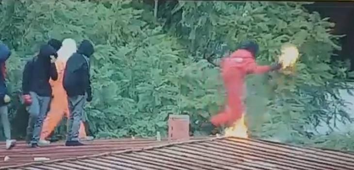 joven quemado con molotov en instituto nacional