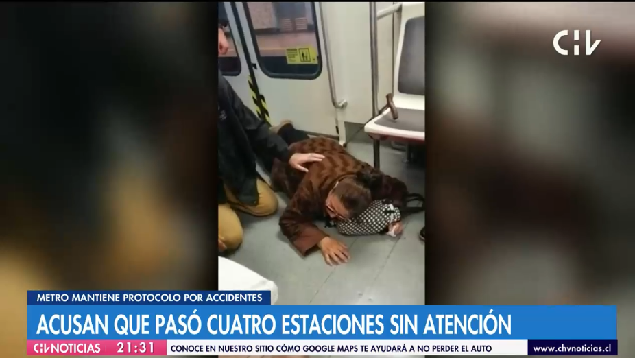 Pasajera se cayó en el metro y pasó cuatro estaciones sin recibir atención: se mantuvo en el suelo