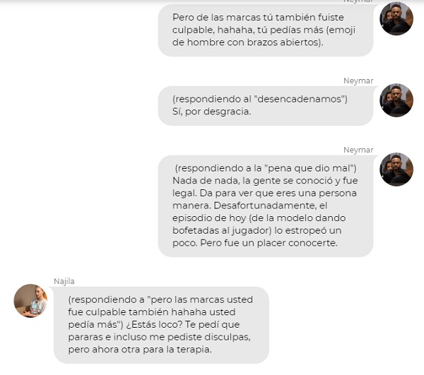 conversacion por whatsapp entre neymar y najila