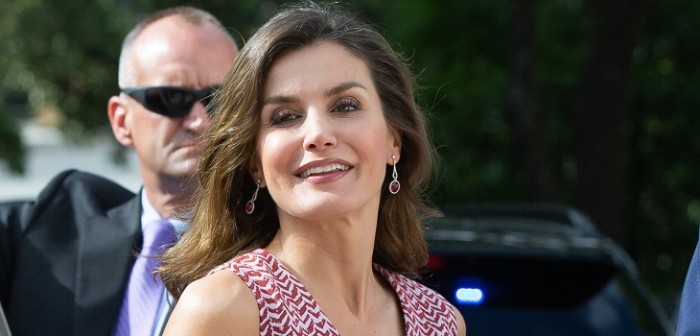 El vestido que recicló la reina Letizia y que es furor por el curioso efecto óptico que produce
