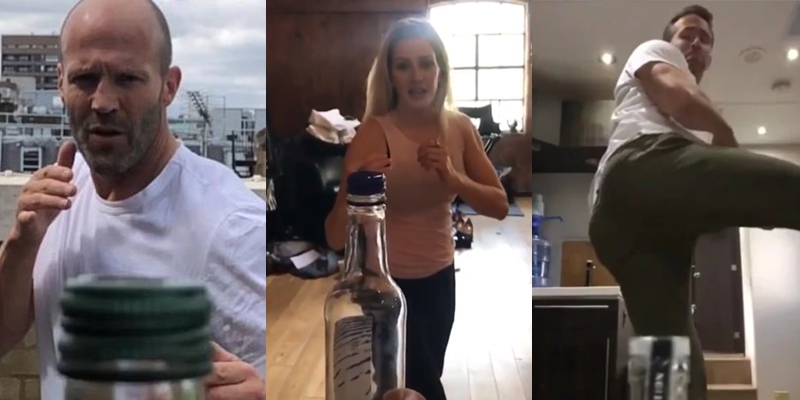 #BottleCapChallenge desafío viral famosos