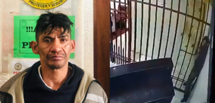 Insólito escape: registran a reo boliviano pasando por los barrotes de la celda gracias a su delgadez