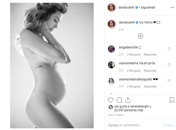 Daniela Colett embarazo al desnudo