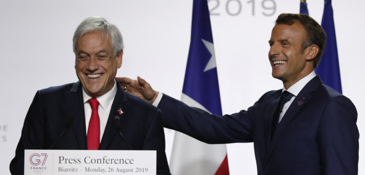 Macron y Piñera juntos en la cumbre G7