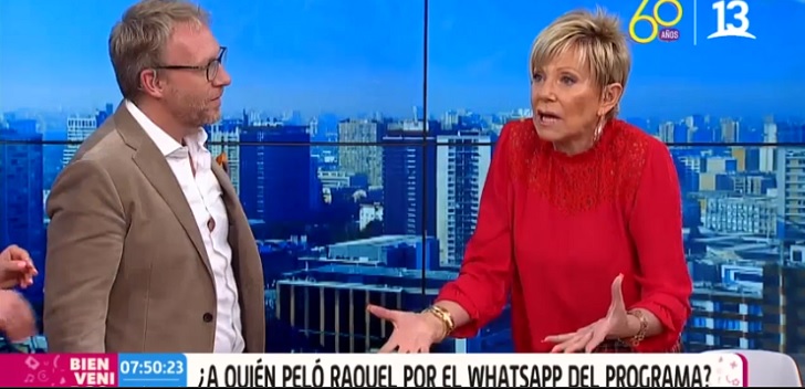Martín Cárcamo enfrentó a Raquel Argandoña en Bienvenidos: “Pelaste el tema del WhatsApp”